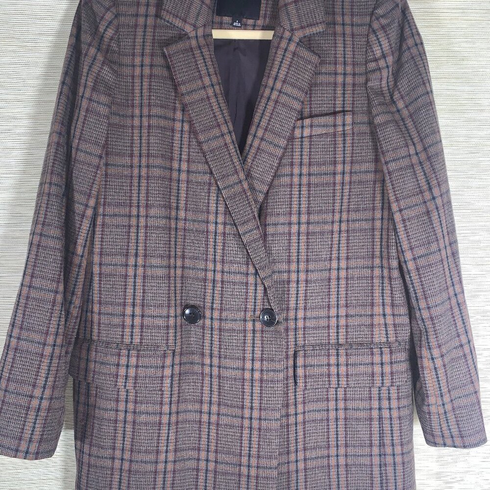 Madewell Blazer Womens Caldwell Double Breasted in Hedden Plaid Size Small